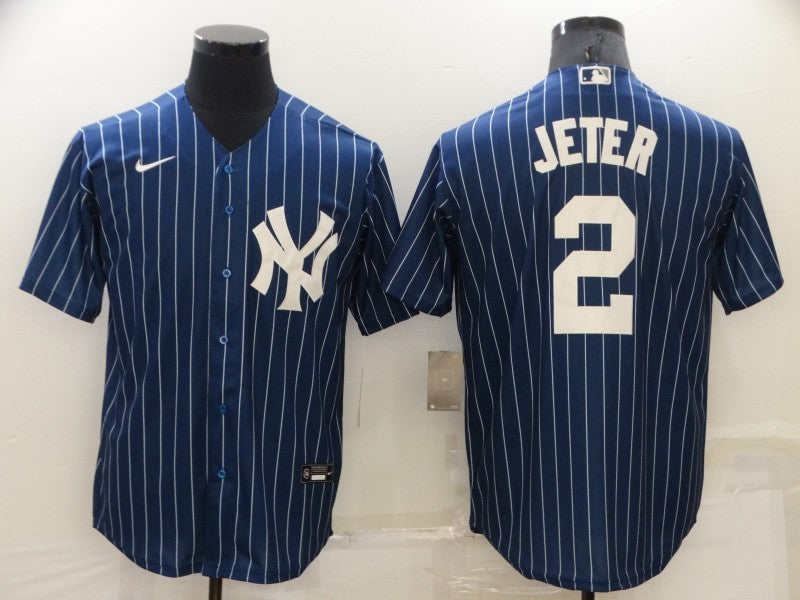 Men's New York Yankees Derek Jeter #2 Blue Baseball Jersey